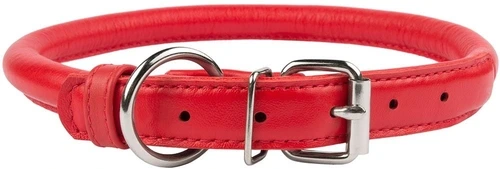 Red Leather dog collar