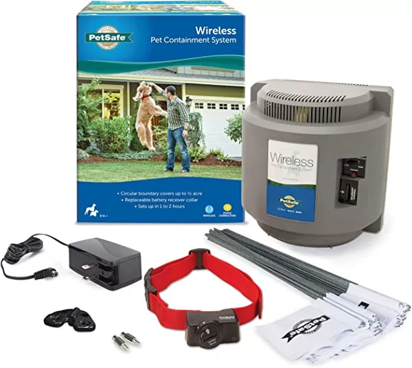 Photo of a wireless dog fence kit